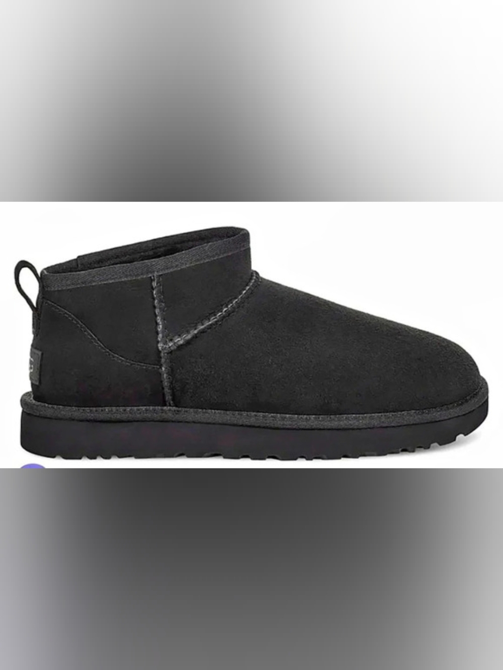 UGG Classic Ultra Mini Black Ankle Boots
